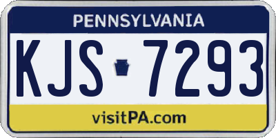 PA license plate KJS7293