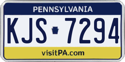 PA license plate KJS7294