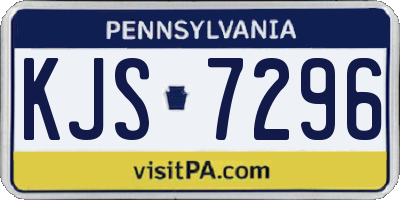 PA license plate KJS7296