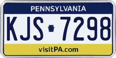 PA license plate KJS7298