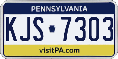 PA license plate KJS7303
