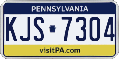 PA license plate KJS7304