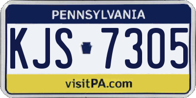 PA license plate KJS7305