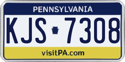 PA license plate KJS7308