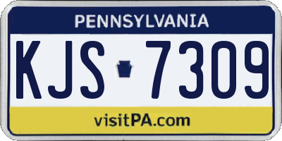 PA license plate KJS7309