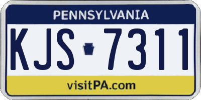 PA license plate KJS7311