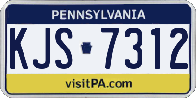 PA license plate KJS7312