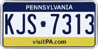 PA license plate KJS7313