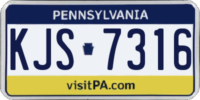 PA license plate KJS7316