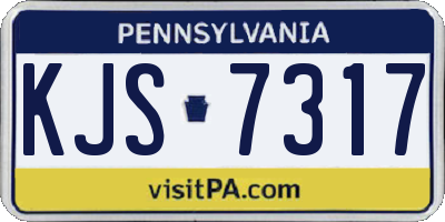 PA license plate KJS7317