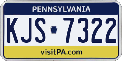 PA license plate KJS7322