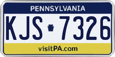 PA license plate KJS7326