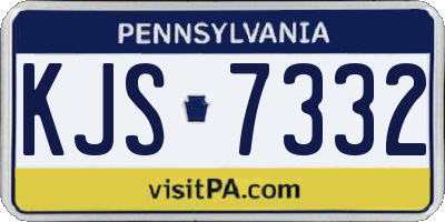 PA license plate KJS7332