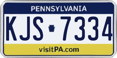 PA license plate KJS7334