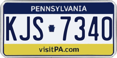 PA license plate KJS7340