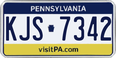 PA license plate KJS7342
