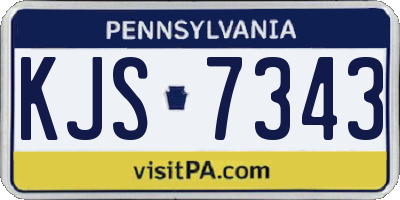 PA license plate KJS7343