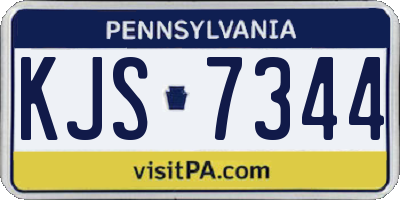 PA license plate KJS7344