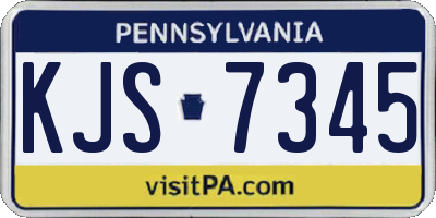 PA license plate KJS7345