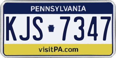 PA license plate KJS7347
