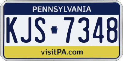 PA license plate KJS7348