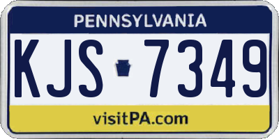 PA license plate KJS7349