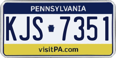 PA license plate KJS7351