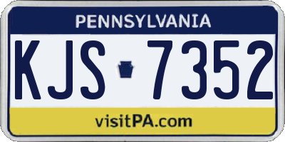 PA license plate KJS7352