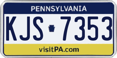 PA license plate KJS7353
