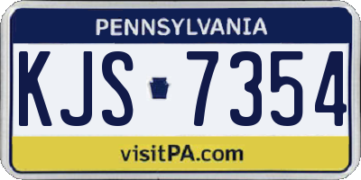 PA license plate KJS7354
