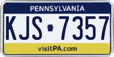 PA license plate KJS7357