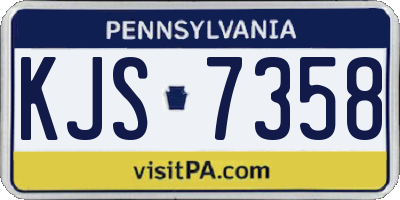 PA license plate KJS7358