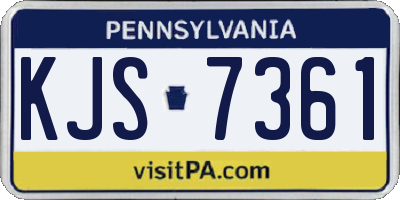 PA license plate KJS7361