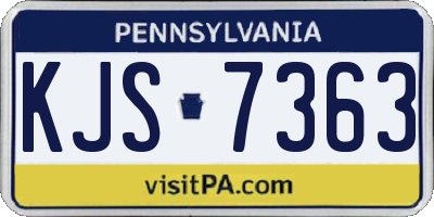 PA license plate KJS7363