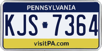 PA license plate KJS7364