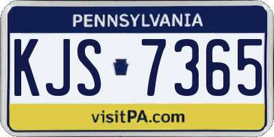 PA license plate KJS7365
