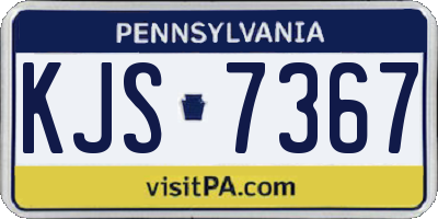 PA license plate KJS7367