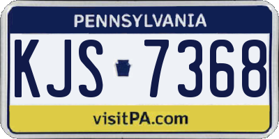 PA license plate KJS7368
