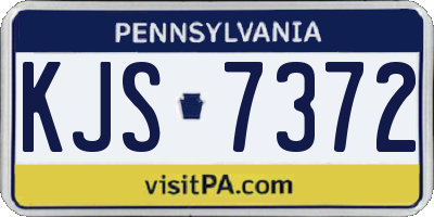 PA license plate KJS7372
