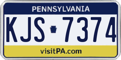 PA license plate KJS7374