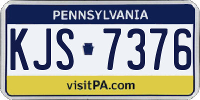 PA license plate KJS7376