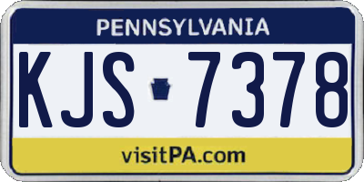 PA license plate KJS7378