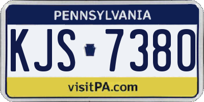 PA license plate KJS7380
