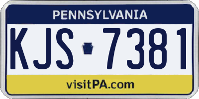 PA license plate KJS7381