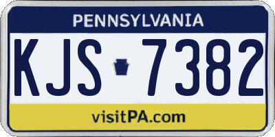 PA license plate KJS7382