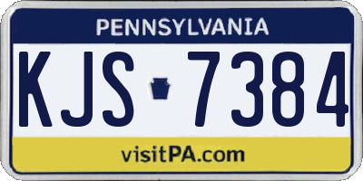 PA license plate KJS7384