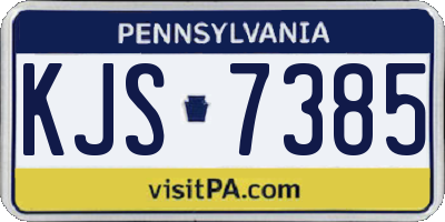 PA license plate KJS7385