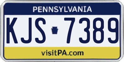 PA license plate KJS7389