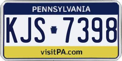 PA license plate KJS7398