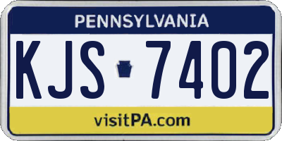 PA license plate KJS7402